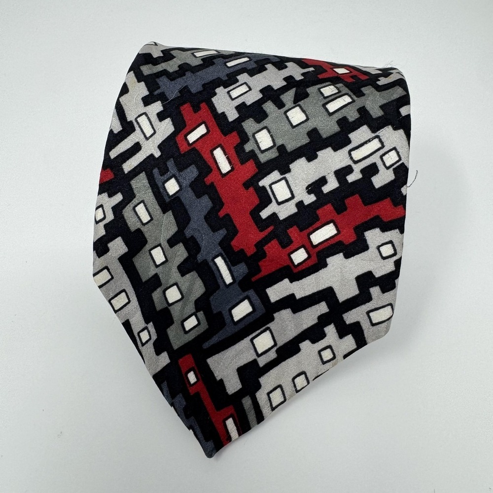 Ziggurat Tie Mens One Size Multicolor‎ Geometric Pattern Woven Necktie Classic